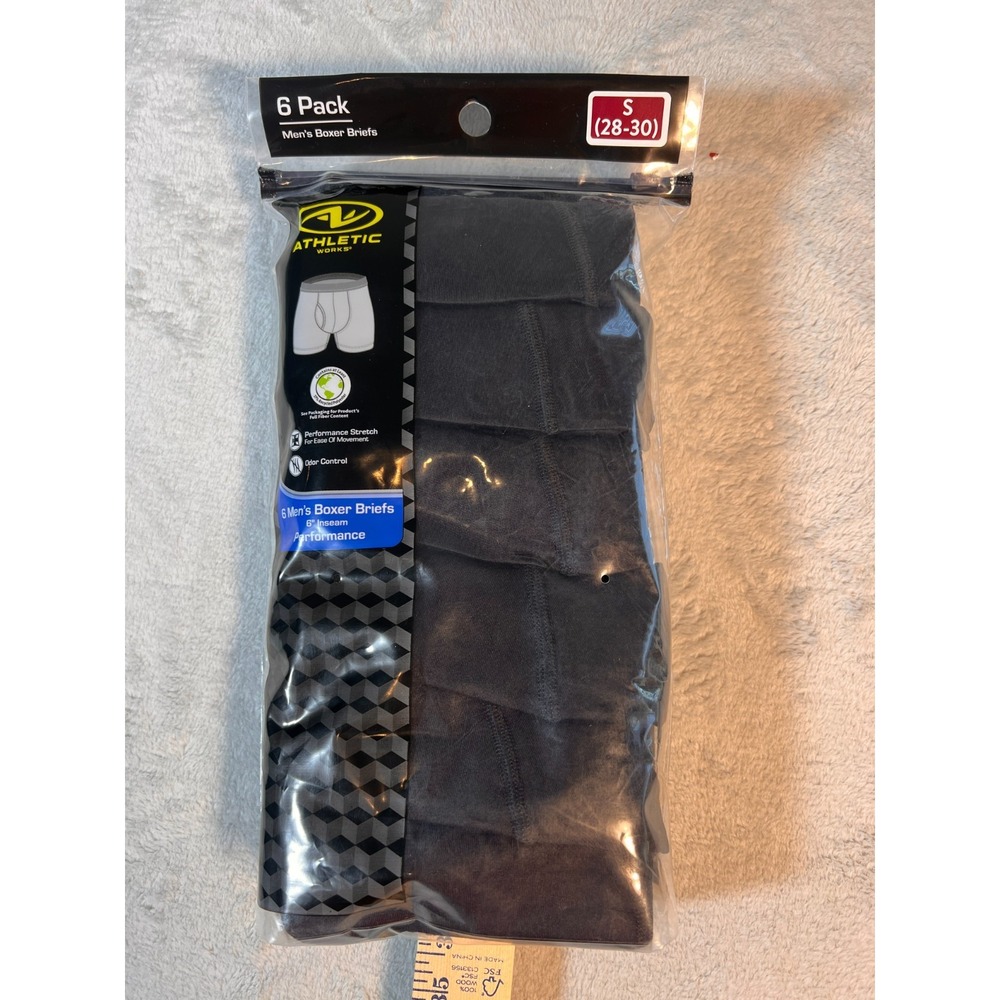 Athletic Works Men's Quick Dry Performance Stretch Boxer Briefs,‎ 6 Pack Small